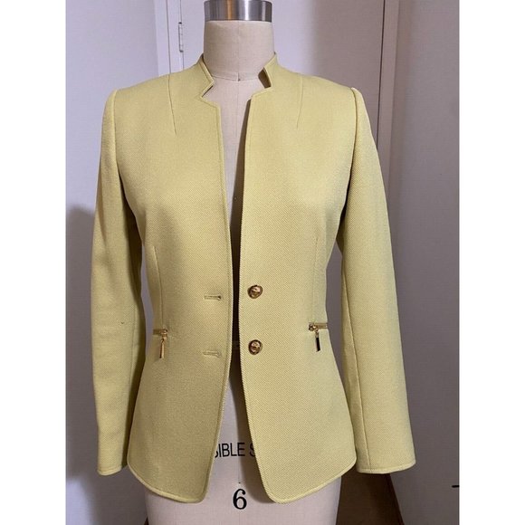 TAHARI Light Yellow women skirt suit size 2 - Picture 1 of 4